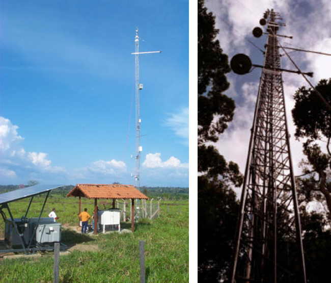Santarem km 77 eddy flux and micrometeorological measurement pasture site (Fitzjarrold and Sakai, 2010) and the Para Western (Santaram) - km 67, Primary Forest Tower.