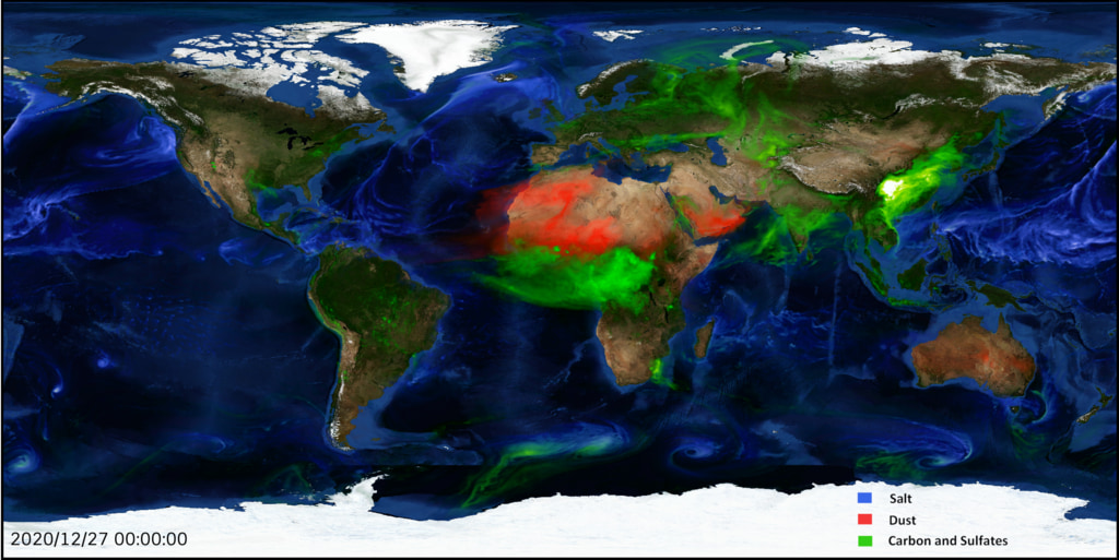  An example of aerosols modeled by GEOS-5.