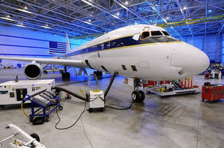 Photo of NASA's DC-8 flying laboratory.