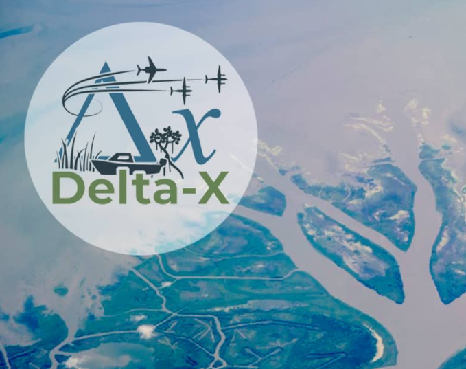 Delta-X Logo with background delta image