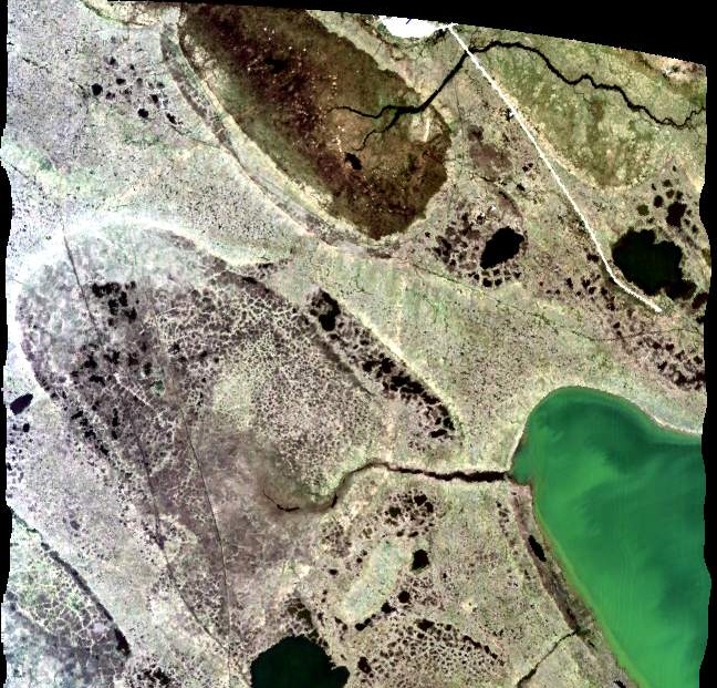 A portion of the quicklook image from flight line ang20170714t212855 over Barrow, Alaska on July 14, 2017.