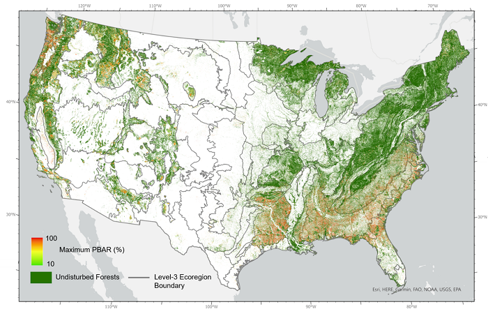 Forest disturbance intensity 1986 - 2015