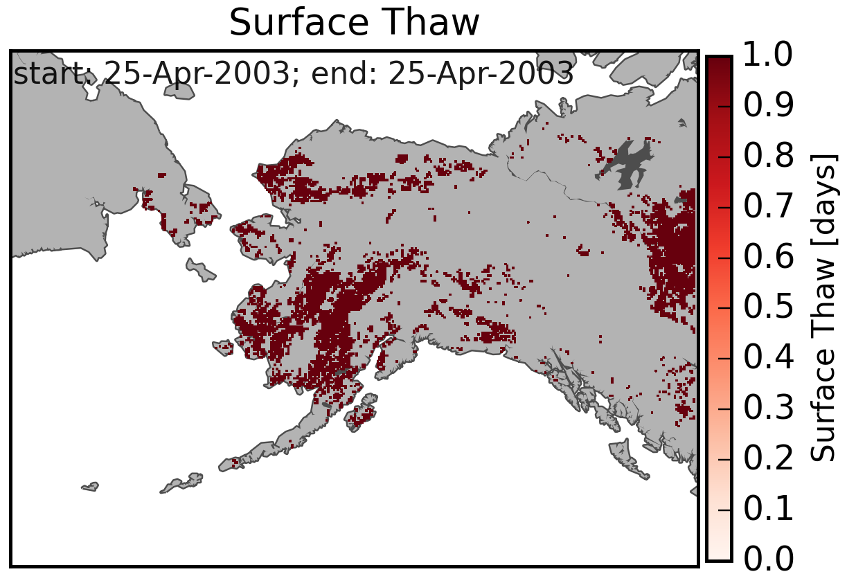 Surface thaw map