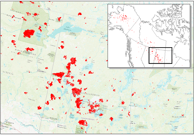 Date of Burning (DoB) was estimated for areas within each fire scar across Alaska and Canada.