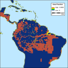Map of land use transition in South America.