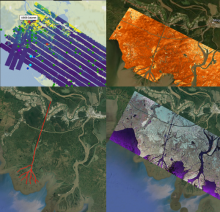 AirSWOT, UAVSAR and the ASO lidar Collage