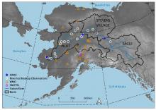 Spatial extent of snowpack main melt onset dataset (MMOD) extending from the Russian Far East across Alaska into Canada's Northwest Territories and British Columbia.