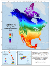 Daymet V3 Maximum Temperature 2012