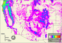 Generalized 2005 MISR-derived AGB map for the southwestern U.S., one in the series for 2000-2021.