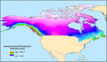 Average annual precipitation.
