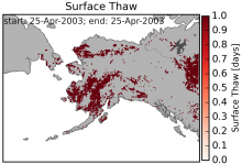 Surface thaw map