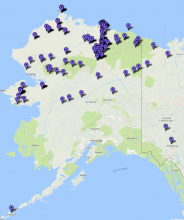 Vegetation plot locations across Alaska