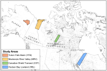 Four focal sites for CubeSat data across the ABoVE study area. Four ABoVE study sites.