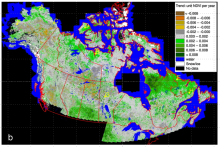 Alaska and Canada NDVI trends Landsat NDVI times series for 1984-2012