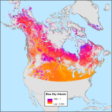 Blue Sky Albedo Map showing data distribution.