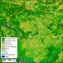 Map of land cover classes for 2014. Land Cover Classes.