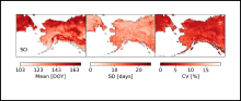Snowoff Date Maps showing snowoff date statistics.