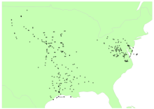 Locations of ACT-America flask air samples Flask air samples from flights in July and August 2016.