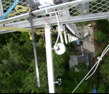 View from the top of tower TT34 looking down on sampling line. View from the top of tower TT34 looking down on sampling line.