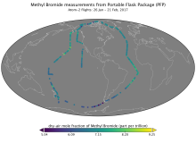 Methyl Bromide Map of methyl bromide data collection.
