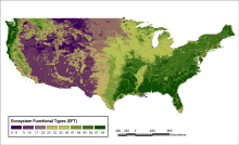Map of USA ecosystem functional types Ecosystem functional type (EFT) categories