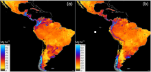 Map of Latin America soil organic carbon Predictions of soil organic carbon