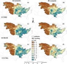 Dissolved Inorganic Carbon Leaching Distribution map of mean dissolved inorganic carbon leaching.