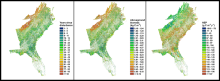 Three maps from year 2010. Data examples.
