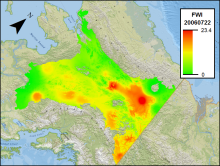Fire Weather Index (FWI) for Interior Alaska Fire Weather Index (FWI) for Interior Alaska on July 22, 2006.
