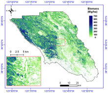 Estimated aboveground biomass for Sonoma County