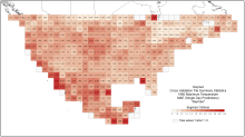 Daymet cross-validation tile-wide summary statistics for maximum temperature in 1980; "daymae" = mean absolute error for single day predictions.
