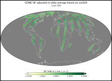 Solar-Induced Fluorescence Global map of solar-induced fluorescence.