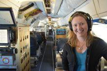 Dr. Commane aboard NASA's DC-8 research aircraft during ATom Dr. Commane NASA ATom