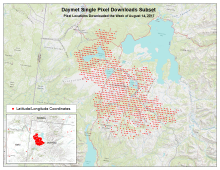 Daymet single pixel downloads in the vicinity of Yellowstone National Park, USA Daymet single pixel downloads accessed the week of August 14, 2017.