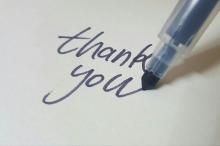 Thank you, UWG members! Picture of the words, "thank you."