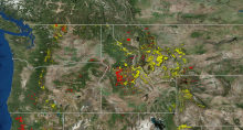 Map of northwestern USA forest disturbance Forest disturbance by fire and insect infestation