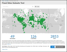 Screen capture of the Fixed Sites Subsetting and Visualization Tool site. Fixed Sites Subsetting and Visualization Tool