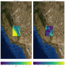 ORNL DAAC Daymet data for a 2-degree tile in Southern California Climate normal and anomaly calculated from Daymet